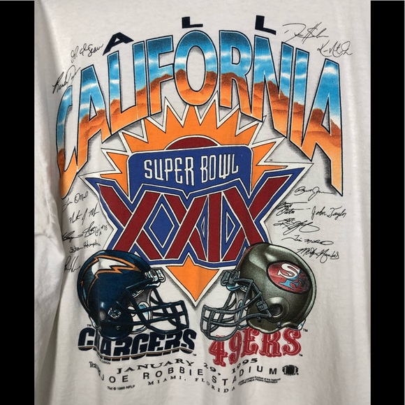 Vintage 95’ Chargers Vs 49er’s All California XXIX Súper Bowl Tee Shirt - Picture 4 of 6